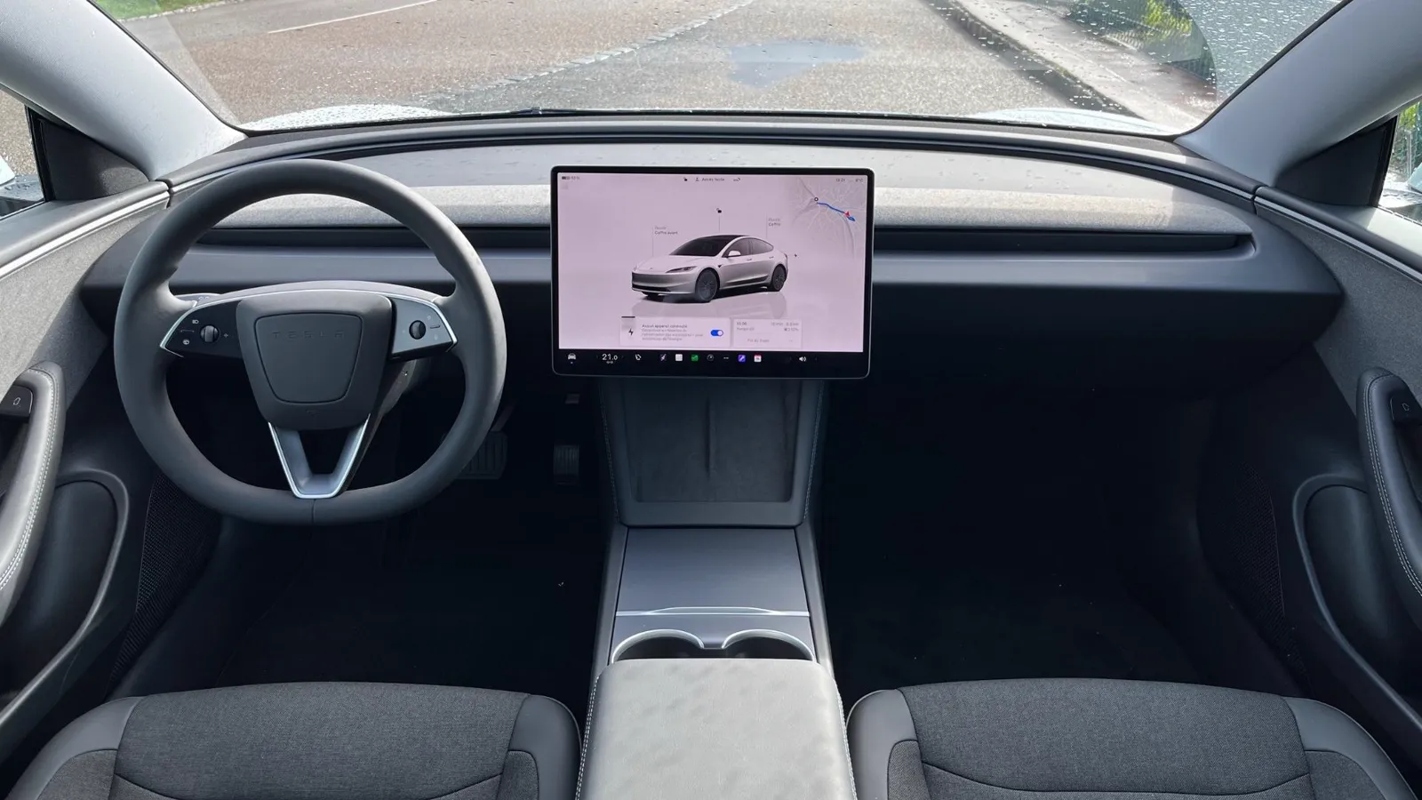 Tesla cabin with the central screen